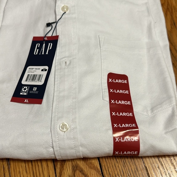 Mens GAP white long sleeve button up shirt XL NWT! - Picture 5 of 13